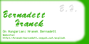 bernadett hranek business card